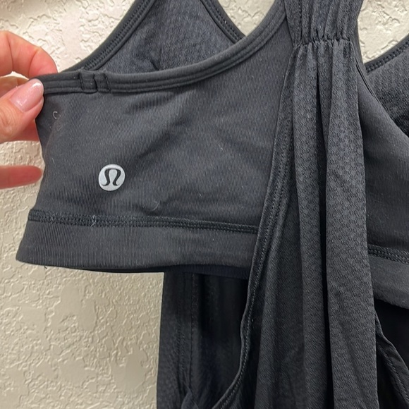 Lululemon Black on Black Workout Top with Sports Bra 4 - Picture 5 of 6